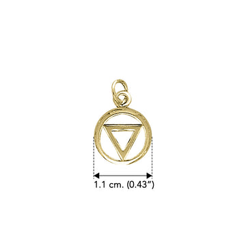 AA Recovery Triangle Solid Yellow Gold Charm GCM038